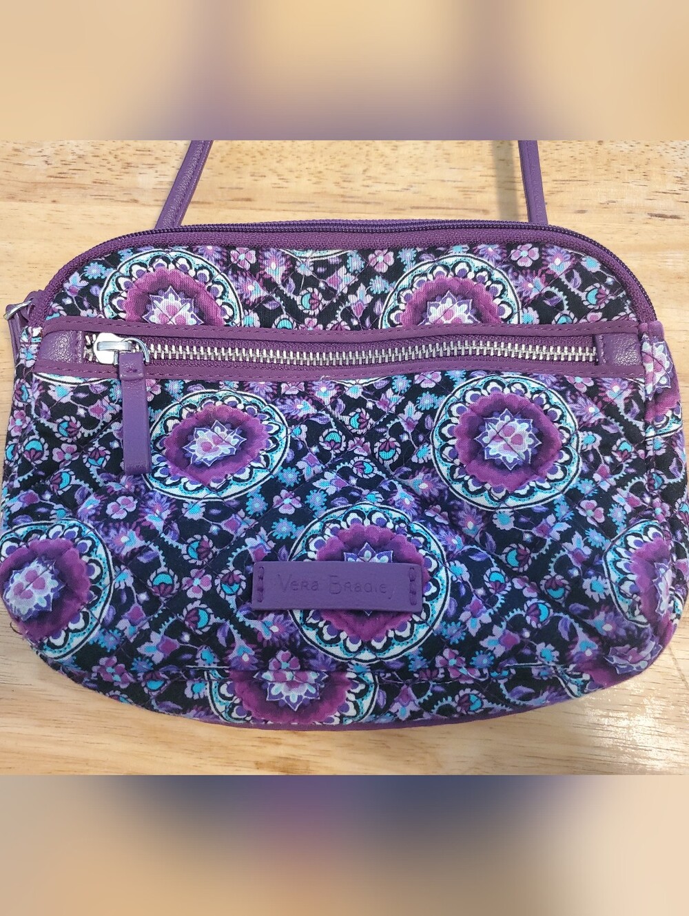 Vera Bradley Purple Floral Quilted Crossbody Bag